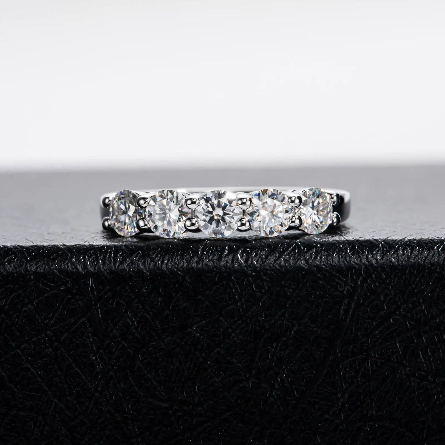 Anel moissanite prata 925, ouro branco, aliança
