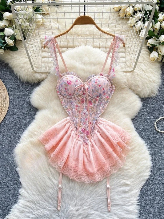 Vestido mini alças, estampa floral, sem mangas